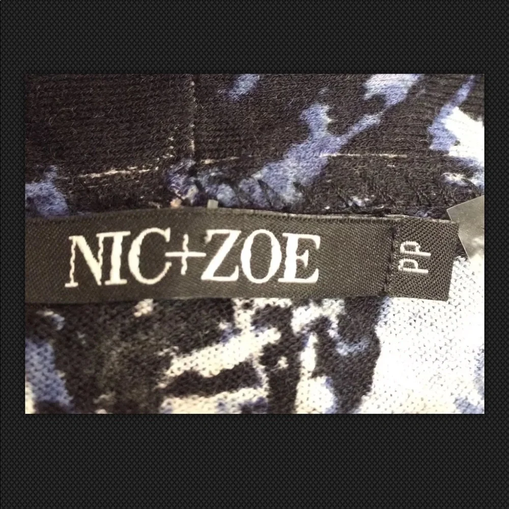 NIC + ZOE Tunic Open Cardigan Sweater Shawl Cotton Blue